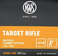 50 Stück / Schuss RWS .22 l.r. lfb KK Munition TARGET RIFLE 40grs 2,6g LRN Blei Rundkopf 330 m/s