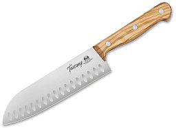 1 x BÖKER DUE CIGNI Santoku Olive Kochmesser 18cm Klinge X50CrMoV15 Stahl Santokumesser Olivenholz