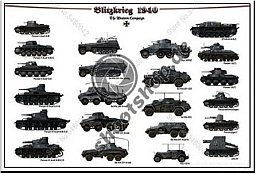 Poster " Blitzkrieg 1940- Fahrzeuge "
