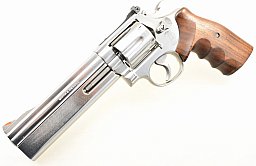 SMITH & WESSON Stainless Revolver Modell 686 mit 6" Lauf Kaliber .357 Mag. + Laufgewicht + Nill Grif