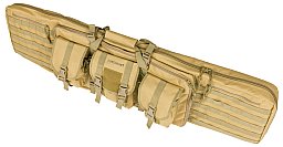 1 x Futteral TACTICAL braun / coyote / sandfarben | für zwei Waffen | 3 große Außentaschen Rückentra