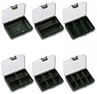 Red Carp® Kleinteilebox / Patronenbox - 10,5 x 7 x 2,5cm - 1 Fach - Oliv / Transparent
