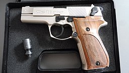 Walther P88-9 Nickel/Holz PTB 764 kal. 9 mm PA *************Ansehen kostet nichts********