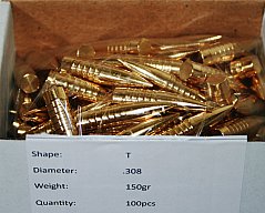 100 x L.O.S. LOS CERKNO T TACTICAL Bleifrei MATCH Geschosse .308 Win. .300 150gr 9,72g Kupfer Solid