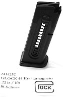 1 x Original GLOCK Ersatzmagazin 10 Schuss für Glock 44 Kleinkaliber KK Pistole .22 lr 22 lfb | NEU