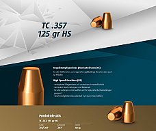 H&N Geschosse .357 TC HS 125gr. 500St. (.357Mag 9mmLuger)