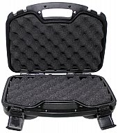 Pistolen-Koffer, Kunststoff, groß, innen 32x18x7,5cm, abschließbar, Schaumstoffeinsatz, Schwarz