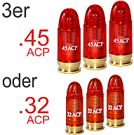 3er .45 ACP oder .32 ACP (7,65 Browning) Pufferpatronen!!!        ->TOP Angebot!!!<-