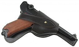 Wehrmacht Luftwaffe Elite Fallschirmjäger 01 Pistolentasche P08, Holster Rindleder braun