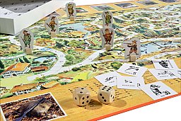1x J.P. SAUER & SOHN "Das Jagdspiel" Brettspiel Würfelspiel aus den 50er Jahren 66,5x50cm ab 6 Jahr