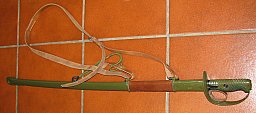 Samurei - Schwert mit Metall - Scheide und Leder - Gehänge