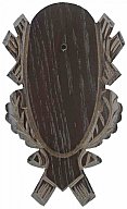 1 x Trophäenbrett EICHE 4 DUNKEL geschnitzt 18x9cm | Rehbock Trophäe Trohäenbrett Bockschild Geweih
