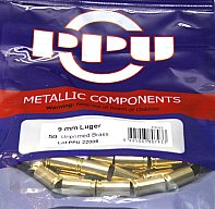 50 Stück > NEUE PPU / PrviPartizan Kurzwaffenhülsen 9mmLuger/Para 9x19 Boxerzündung / Unprimed #C033