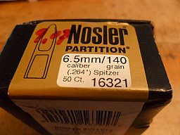 41 Stück Geschosse NOSLER PARTITION .264 6,5 mm 9,1 g 140 grs