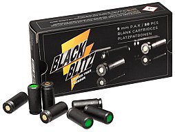 Pobjeda Black Blitz Knallpatronen 9mm P.A.K. schwarze Messinghülse 50 Schuss