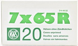 20 RWS Hülsen 7x65R ohne Zündhütchen