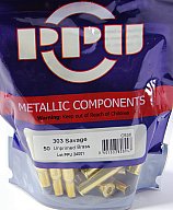 50 Stück NEUE PPU/PrviPartizan Langwaffenhülsen .303 Savage Boxerzündung / Unprimed Brass #C-536