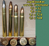 9,3 x 62,64,72R,74R_Jagdklassiker, Deko-Patronen