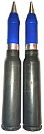 30 mm Dekopatrone 30x173 mm Deko Patrone 30 x 173 Dekomunition ATK MK 44 Bushmaster blau Geschoss