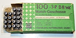 100 Blei-Matcgeschosse cal. .38 WC