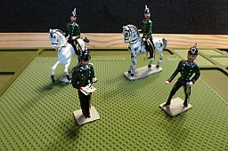 4x Zinnfiguren Österreichische Sicherheitswache um 1900 Pickelhaube