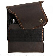 BÜFFEL-LEDER PATRONENETUI für 5 Kugeln/Büchsenpatronen 1 x RUAG-Modul 6,5 - 9,3 (NORMA, RWS) Pull-Up