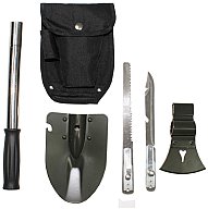Spaten Beil Säge Messer Stiel + Tasche = SET 6in1