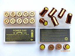 Achtung POWER GAS CS-Patronen Kal. 9mm K./380 K. vom Qualitätshersteller SM