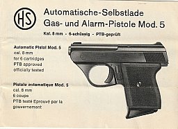 Bedienanleitung für Gas- und Alarm-Pistole HS Mod. 5