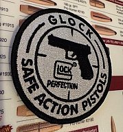 Glock Patch „Safe Action Pistols“ – mit Pistolenmotiv – zum Aufbügeln – NEU