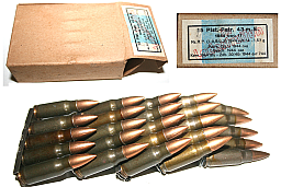 Wehrmacht seltenes Päckchen mit 25 Pistolenpatronen 43