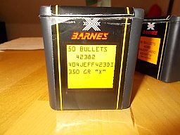 50 Barnes Geschosse 404 Jefferey .423 Gr. X, 350 gr.