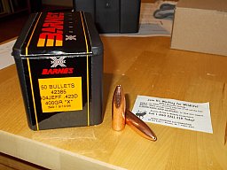 50 Barnes Geschosse 404 Jefferey .423 Gr. X, 400 gr.