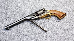 Perkussionsrevolver New Navy Mod. 1861 Kal. .36 – Italienische Replika mit Seeschlacht-Gravur