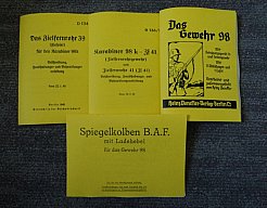 4 Hefte Beschreibung Dienstanweisung Zielfernrohr 39 & ZF41 K98 & Gewehr 98 & Spiegelkolben 1.WK