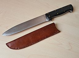 Hochwertige Jagdmesser Kampfmesser Fahrtenmesser handgefertigt mit Carbongriff von U. TAYLOR Frankfu