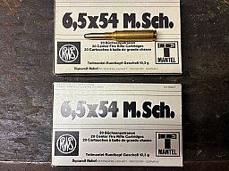 40 Schuss Jagdmunition Kailber 6,5x54 Mannlicher-Schönauer, RWS, T-Mantel