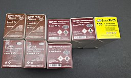 großes Konvolut Pfefferpatronen CS Patronen 9mmR 9mm PA WADI SUPRA 650 Schuss