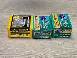 Cal. 30 Testpack, verschiedene Gewichte und Hersteller (Sierra, Berger)