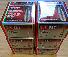 6x100 Stück Hornady SST 8mm .323 170gr Geschosse