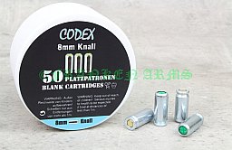 Codex 8mm Knall 50 Stück Platzpatronen