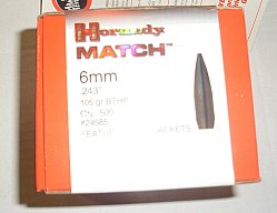 500 Hornady Match Geschoss 105gr HPBT /6mm/243