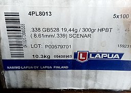 50 Geschosse Lapua SCENAR Kal. .338 300gr. Silvermolidän Beschichtet