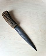 Yakutisches Messer aus alten Feile Jagdmesser Kampfmesser Fahrtenmesser handgefertigt mit Horn Grif