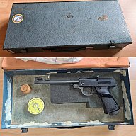Walther Luftpistole Modell 53 4,5 mm/.177 Knicklauf James Bond 007, guter Zustand mit F im Fünfeck