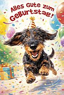 3 x Geburtstagskarte Dackel - Alles Gute zum Geburtstag