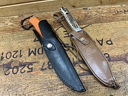HUBERTUS HUNTER Hirschhorn original Solingen mit LederScheide und Parforce Messer !!!