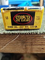 Speer Geschosse 8mm Dia 323 225 Grain Rundkopf