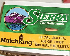 ca 500 Geschosse Sierra Matchking 168 gr HPBT 30 Cal