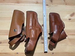 3 x Holster für Revolver aus Leder